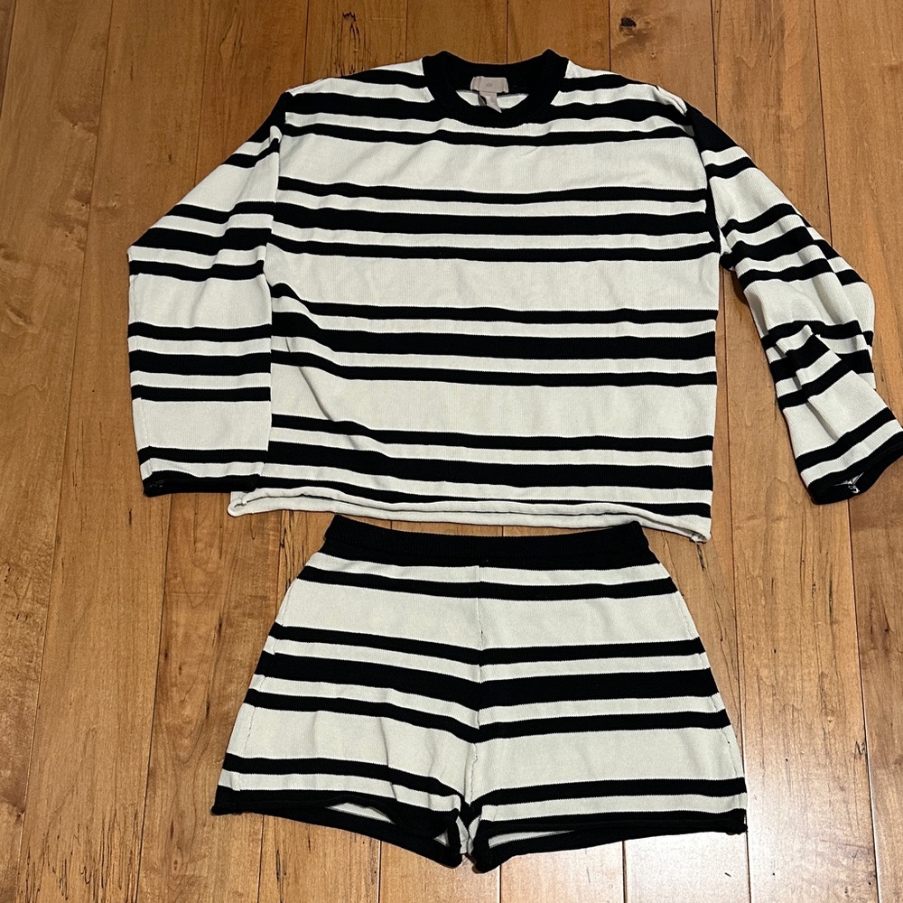 H&M Black and White Striped Set